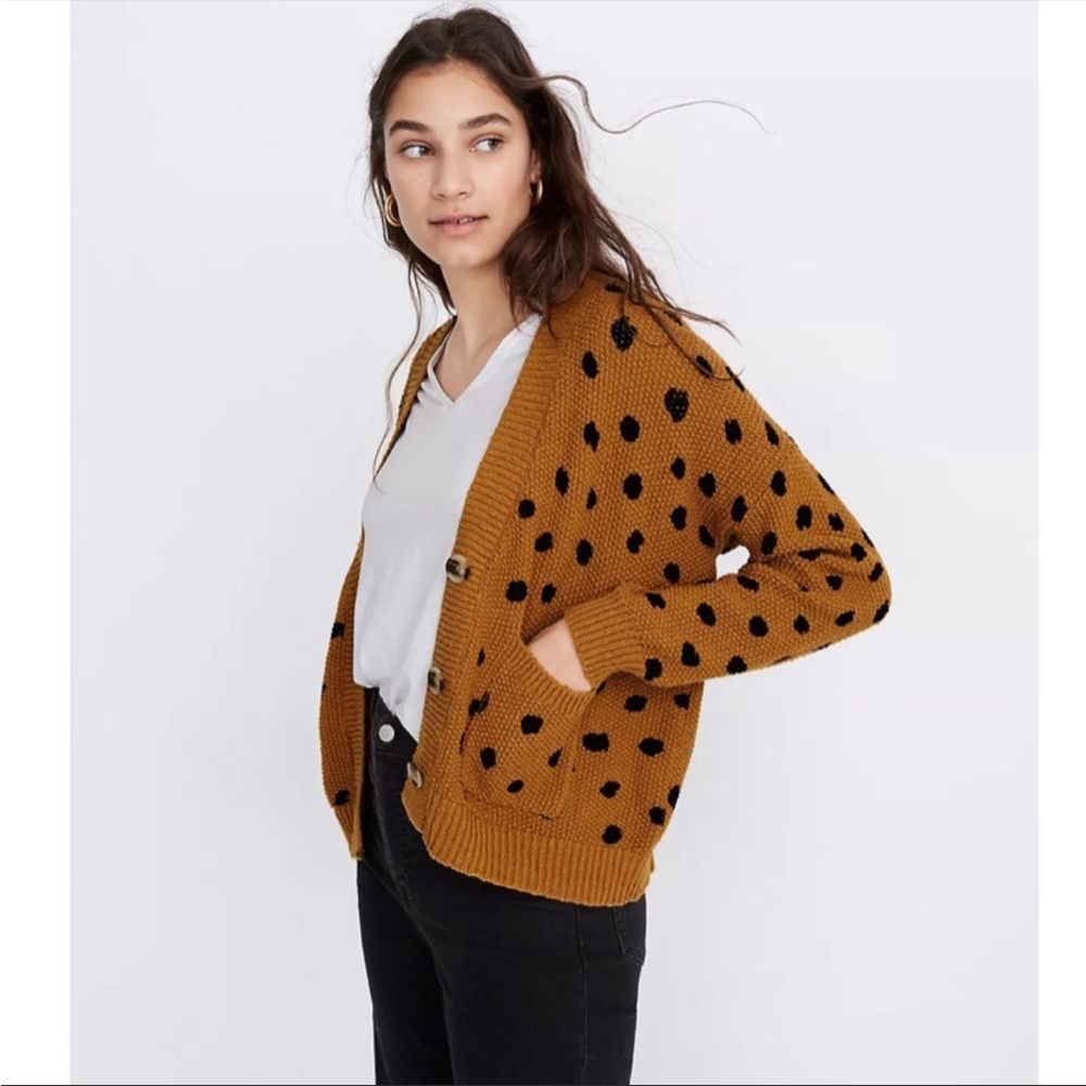 Madewell Hillview Knit Cardigan Spotted Sweater S